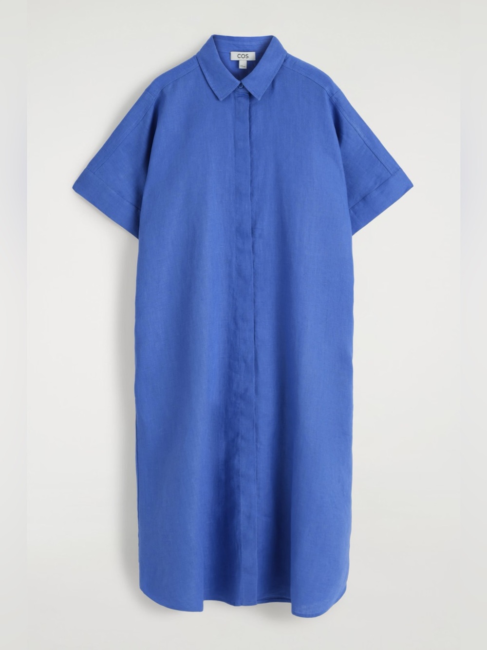 NWT COS Linen Midi Dress in Blue size Small